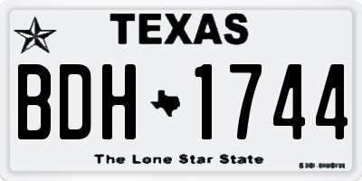 TX license plate BDH1744