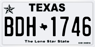 TX license plate BDH1746
