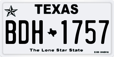 TX license plate BDH1757