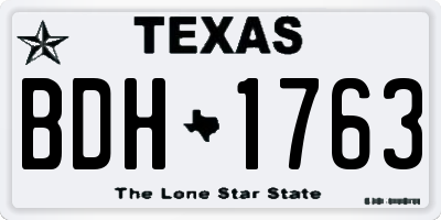 TX license plate BDH1763