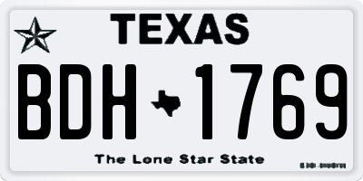 TX license plate BDH1769