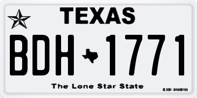 TX license plate BDH1771