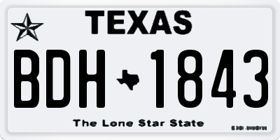 TX license plate BDH1843