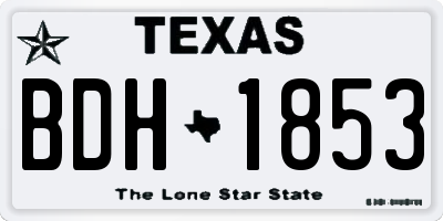 TX license plate BDH1853
