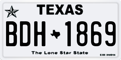 TX license plate BDH1869