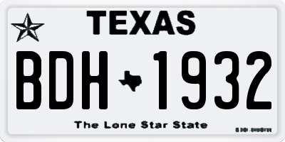 TX license plate BDH1932
