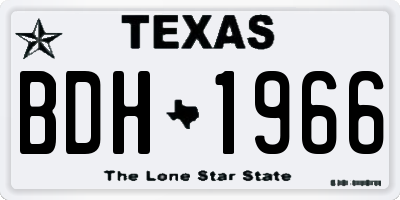 TX license plate BDH1966