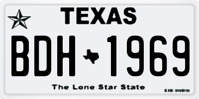TX license plate BDH1969