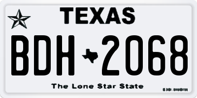 TX license plate BDH2068