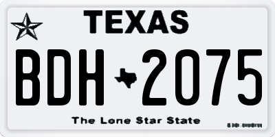 TX license plate BDH2075