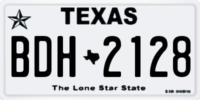 TX license plate BDH2128