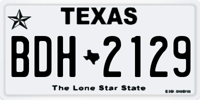 TX license plate BDH2129