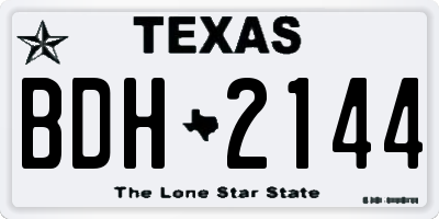 TX license plate BDH2144