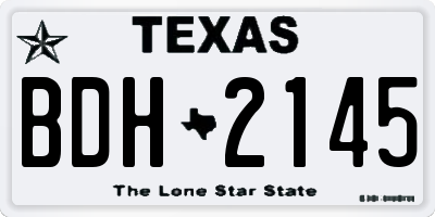 TX license plate BDH2145