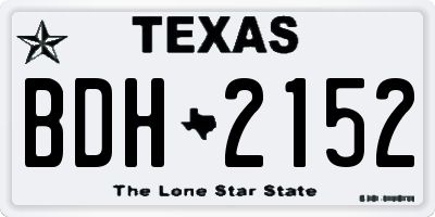 TX license plate BDH2152