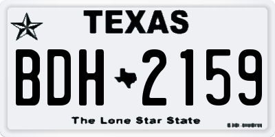 TX license plate BDH2159