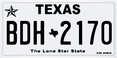 TX license plate BDH2170