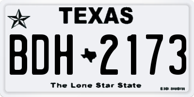 TX license plate BDH2173