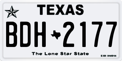 TX license plate BDH2177