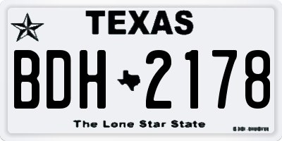 TX license plate BDH2178