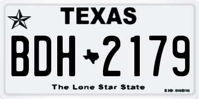 TX license plate BDH2179