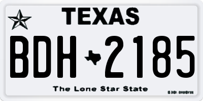 TX license plate BDH2185