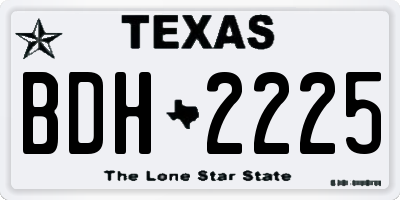 TX license plate BDH2225