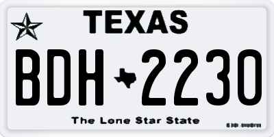 TX license plate BDH2230