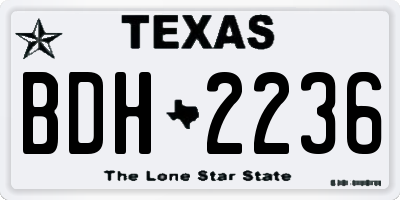 TX license plate BDH2236