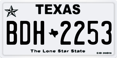 TX license plate BDH2253