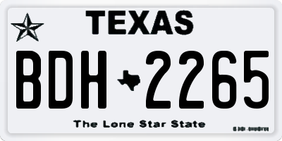 TX license plate BDH2265