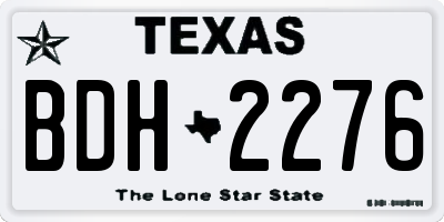 TX license plate BDH2276