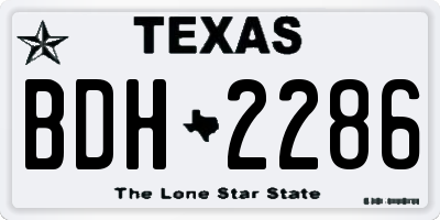 TX license plate BDH2286
