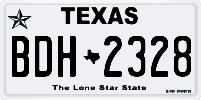 TX license plate BDH2328