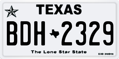 TX license plate BDH2329