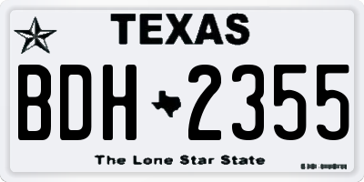 TX license plate BDH2355