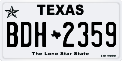 TX license plate BDH2359
