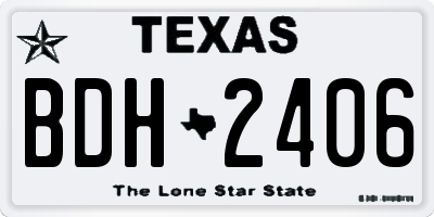 TX license plate BDH2406