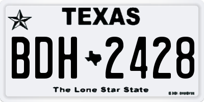 TX license plate BDH2428