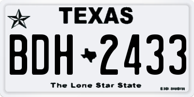 TX license plate BDH2433