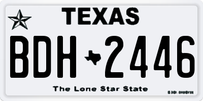 TX license plate BDH2446