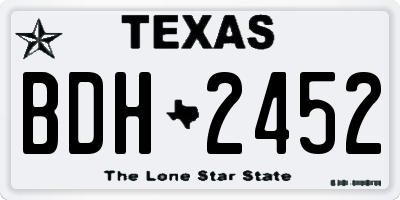 TX license plate BDH2452