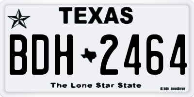 TX license plate BDH2464