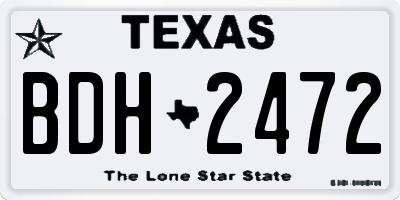 TX license plate BDH2472