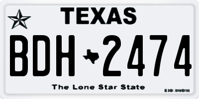 TX license plate BDH2474