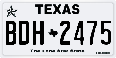 TX license plate BDH2475