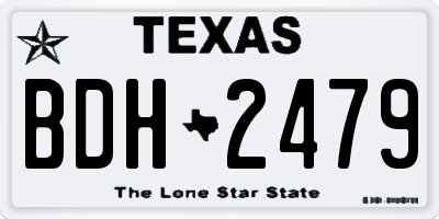 TX license plate BDH2479