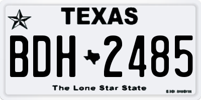 TX license plate BDH2485