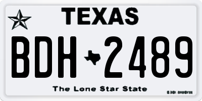 TX license plate BDH2489