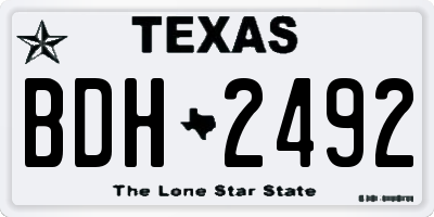 TX license plate BDH2492